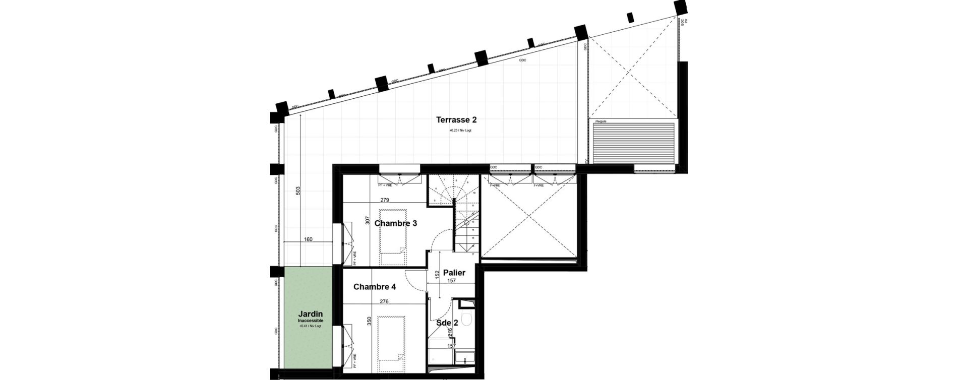 Duplex T5 de 110,15 m2 &agrave; Bordeaux Armagnac