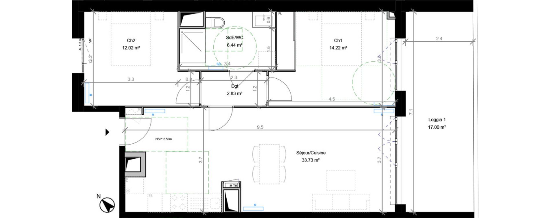 Appartement T3 de 69,20 m2 &agrave; Bordeaux Bastide niel