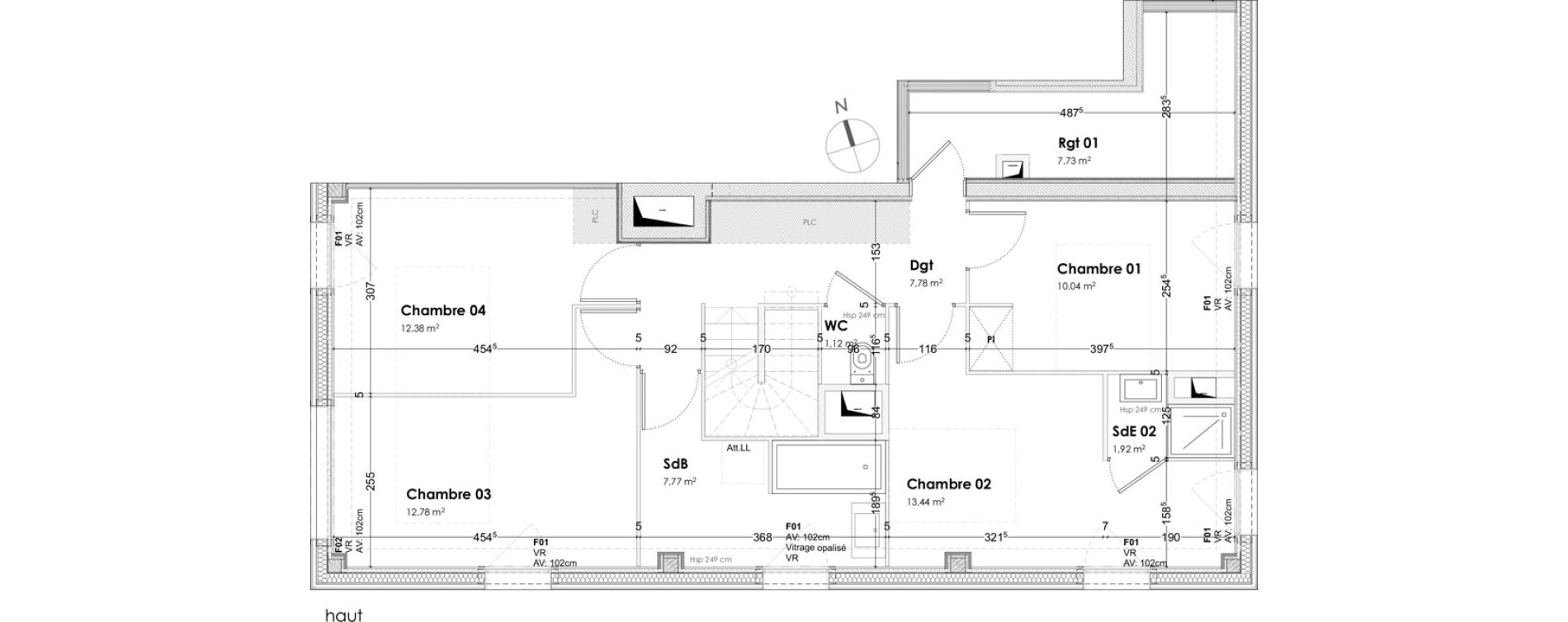 Duplex T5 de 142,74 m2 &agrave; Bordeaux Armagnac