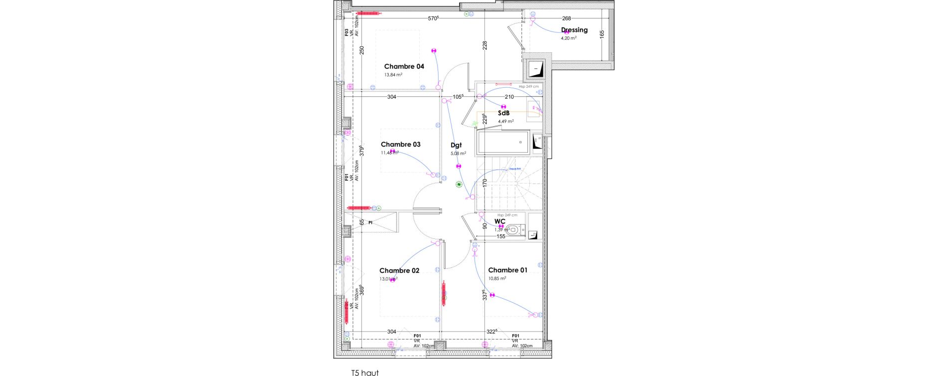 Duplex T5 de 125,60 m2 &agrave; Bordeaux Armagnac