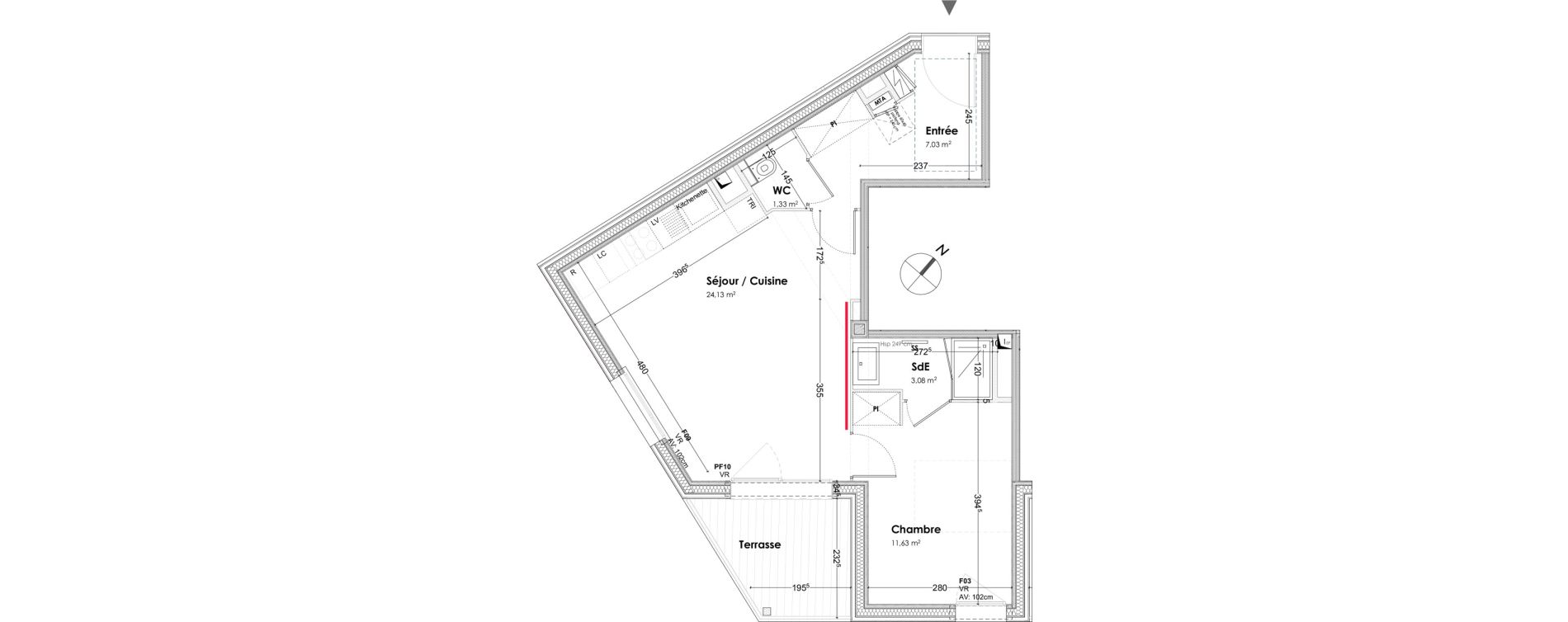 Appartement T2 de 47,20 m2 &agrave; Bordeaux Armagnac