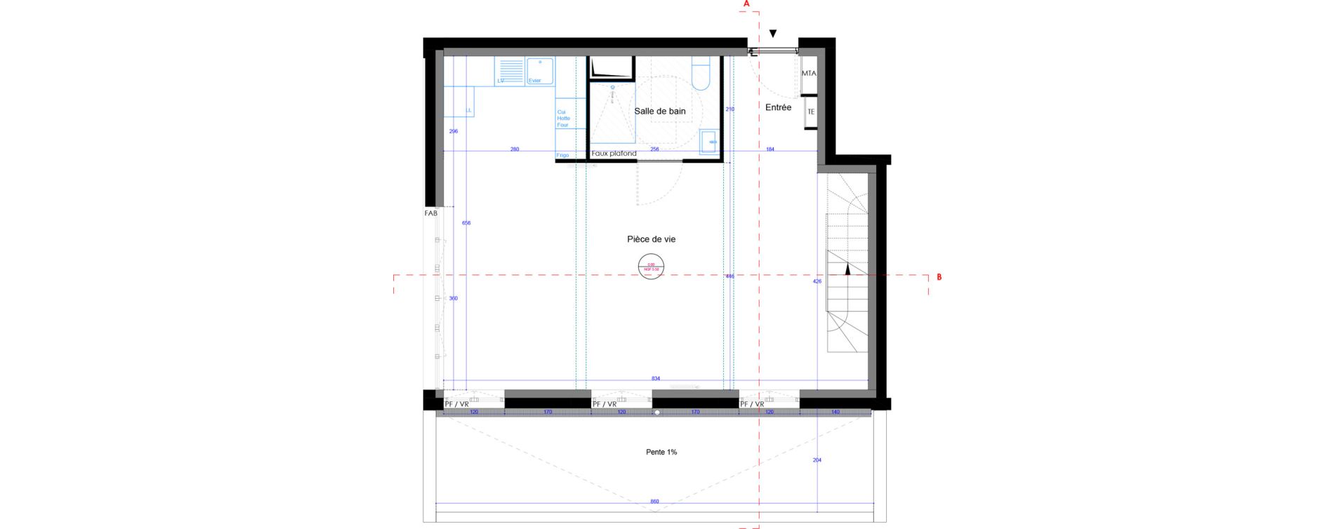 Duplex de 103,15 m2 &agrave; Bordeaux Bastide