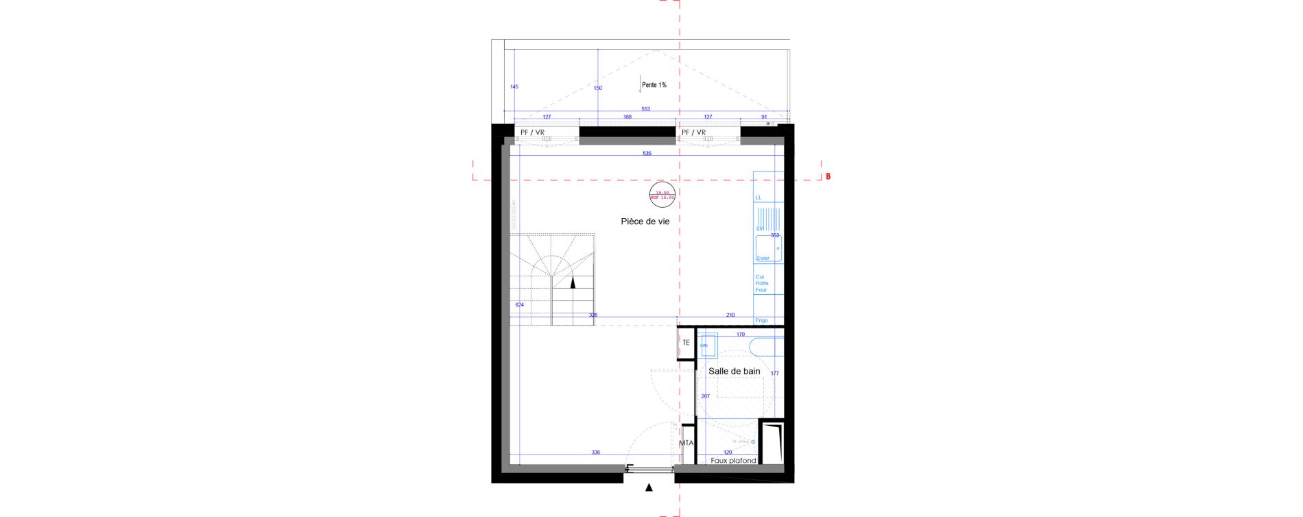 Duplex de 45,83 m2 &agrave; Bordeaux Bastide