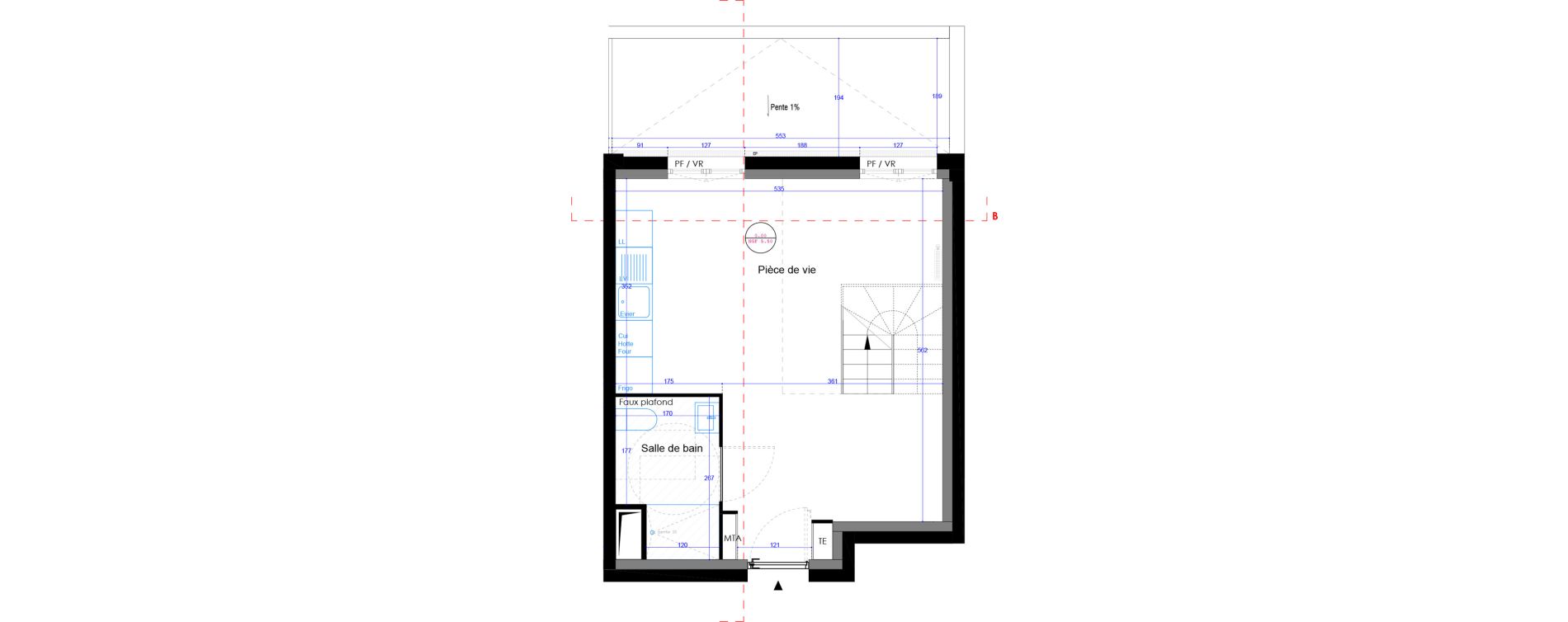 Duplex de 53,34 m2 &agrave; Bordeaux Bastide