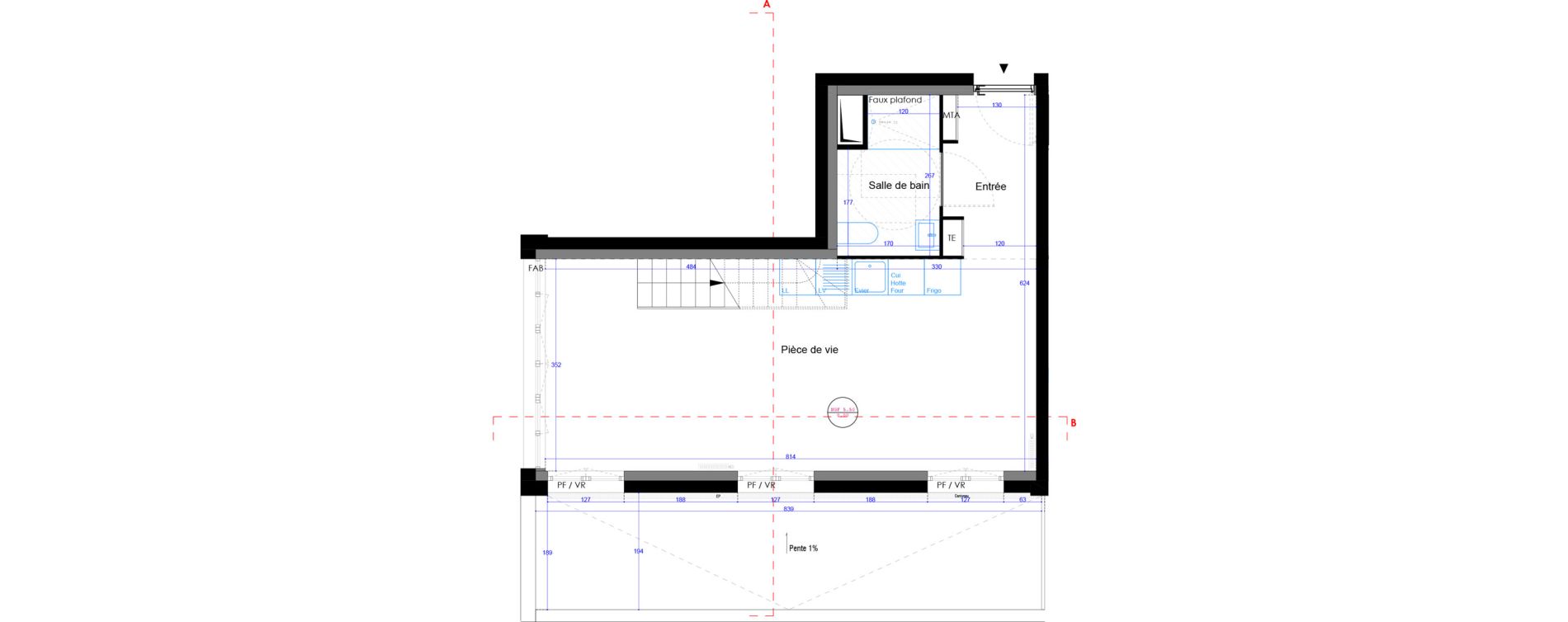 Duplex de 64,41 m2 &agrave; Bordeaux Bastide