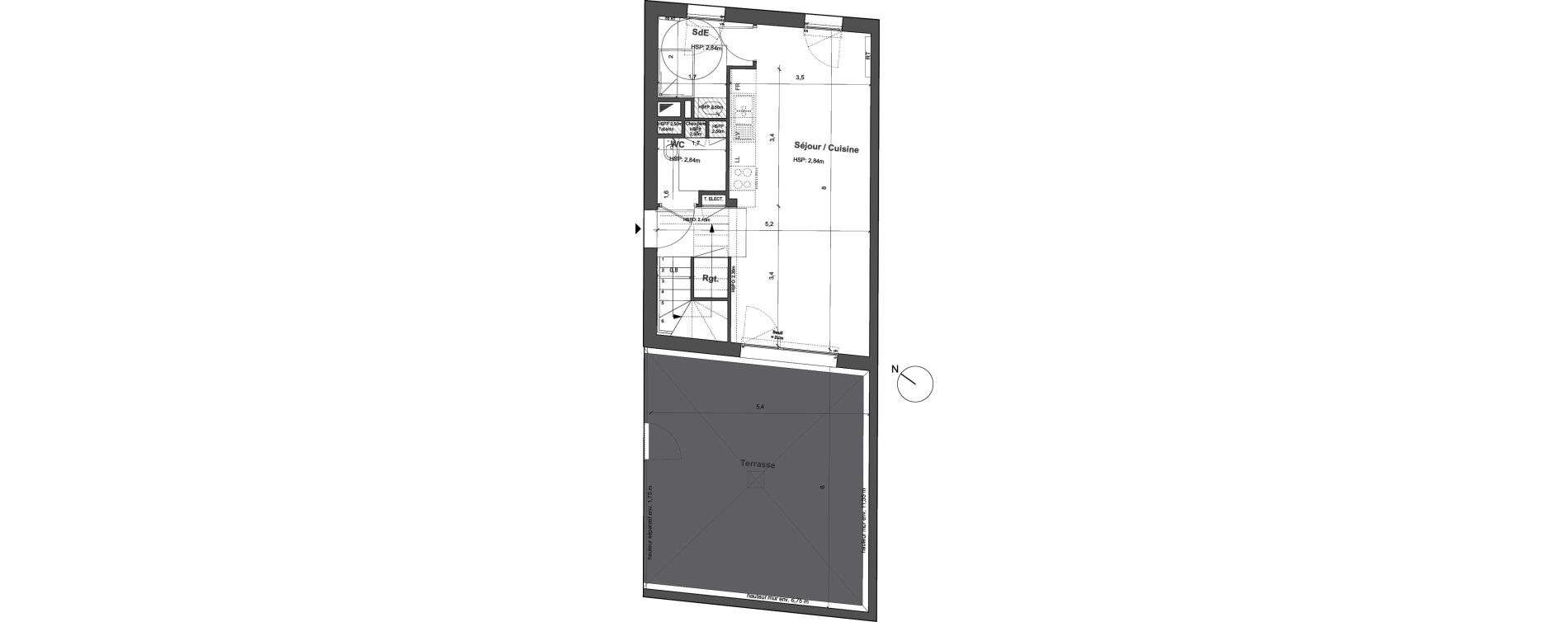 Duplex T3 de 72,78 m2 &agrave; Bordeaux Saint gen&egrave;s