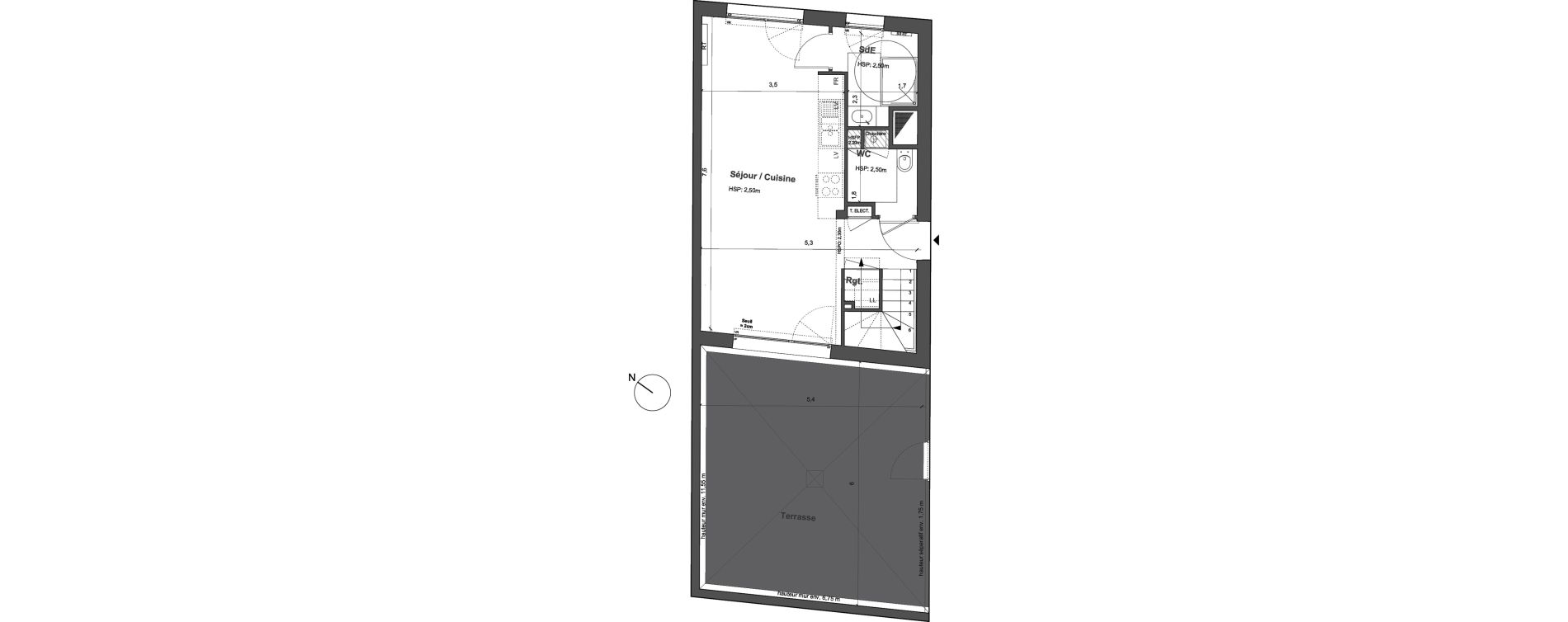 Duplex T3 de 71,72 m2 &agrave; Bordeaux Saint gen&egrave;s