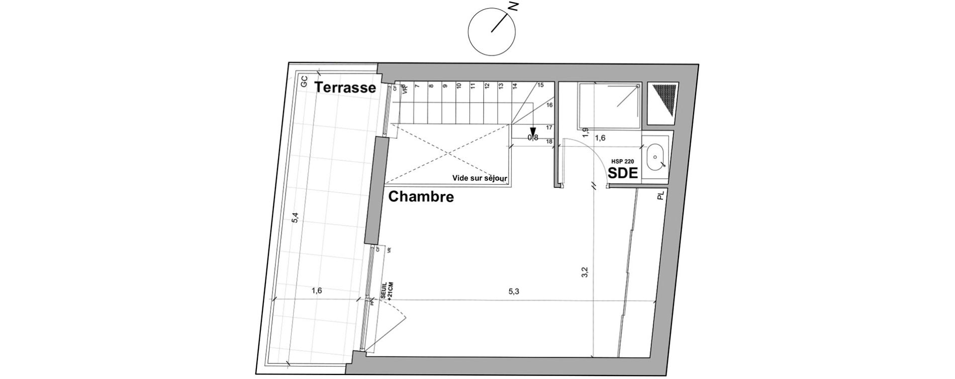 Duplex T2 de 52,31 m2 &agrave; Bordeaux Saint gen&egrave;s