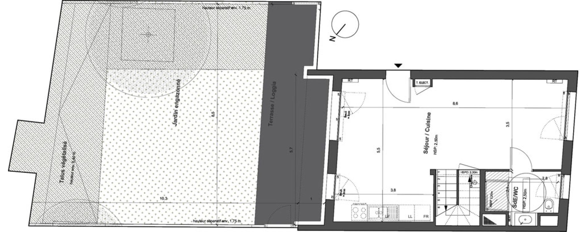 Duplex T4 de 85,43 m2 &agrave; Bordeaux Saint gen&egrave;s