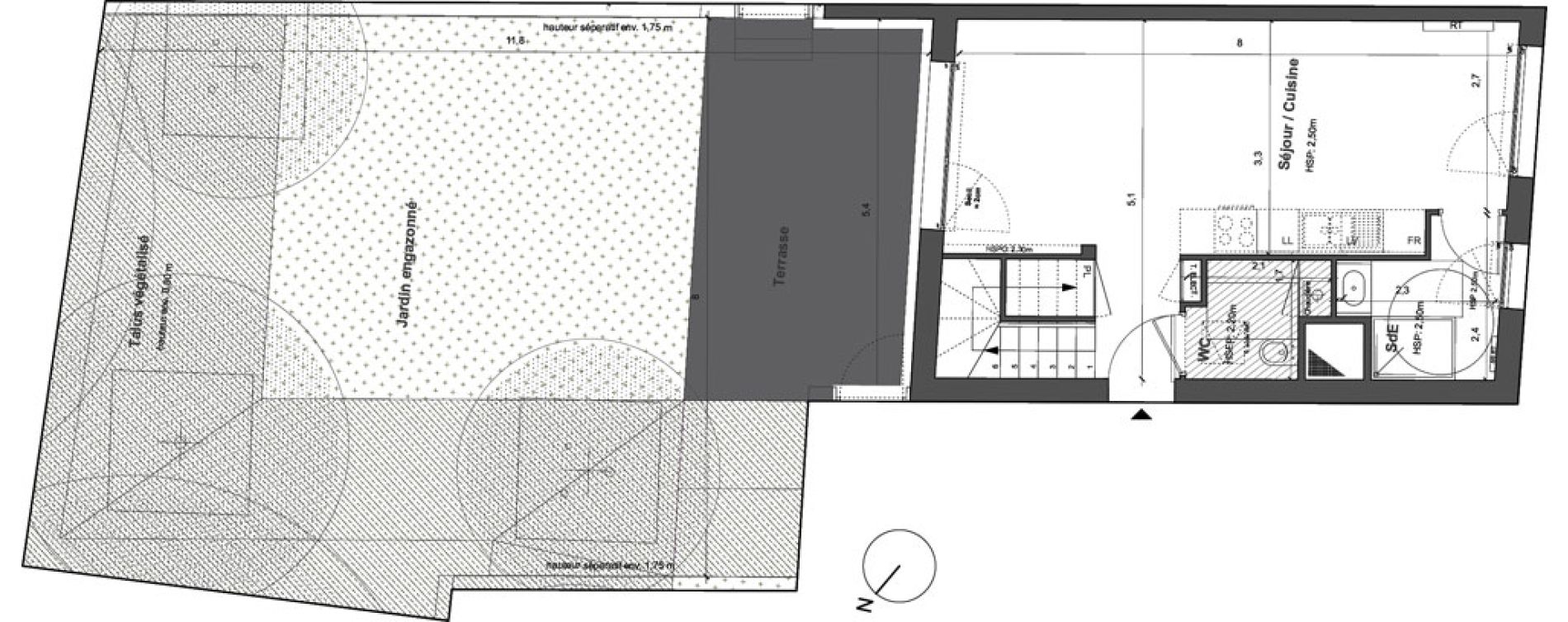 Duplex T3 de 68,96 m2 &agrave; Bordeaux Saint gen&egrave;s