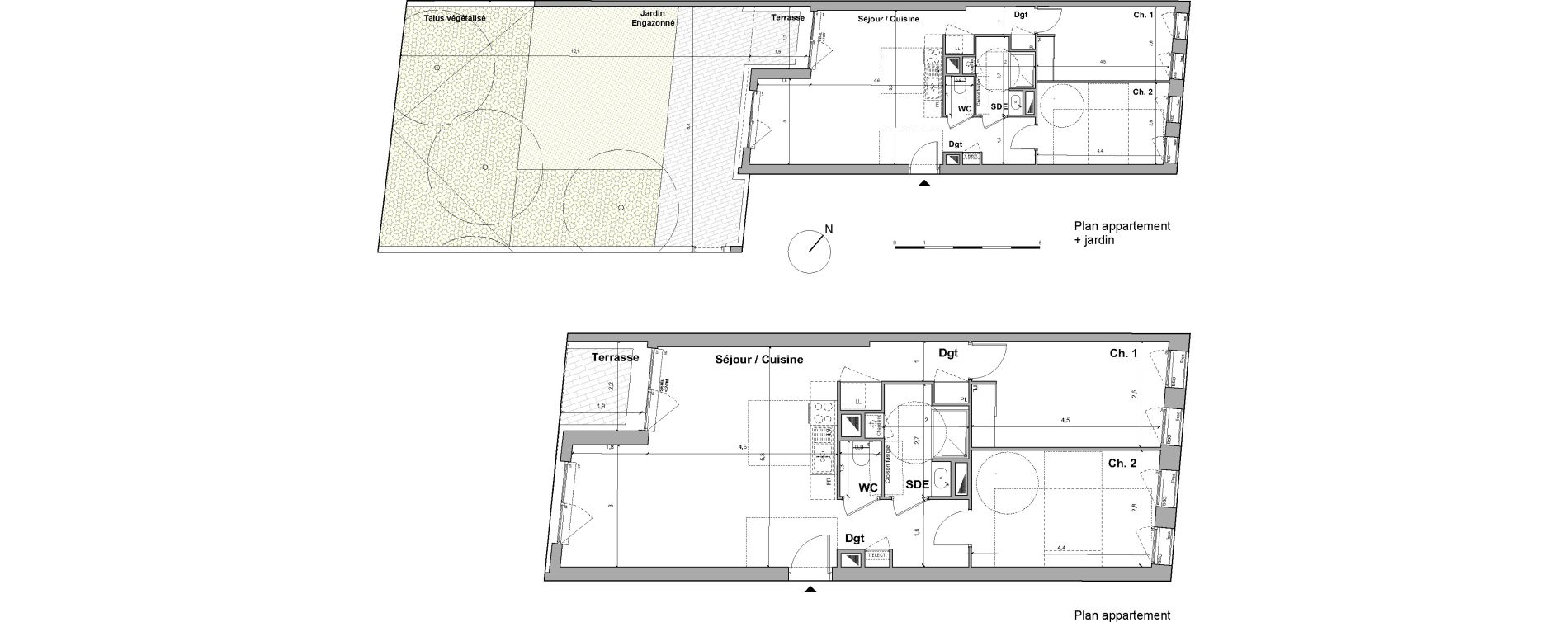 Appartement T3 de 69,76 m2 &agrave; Bordeaux Saint gen&egrave;s