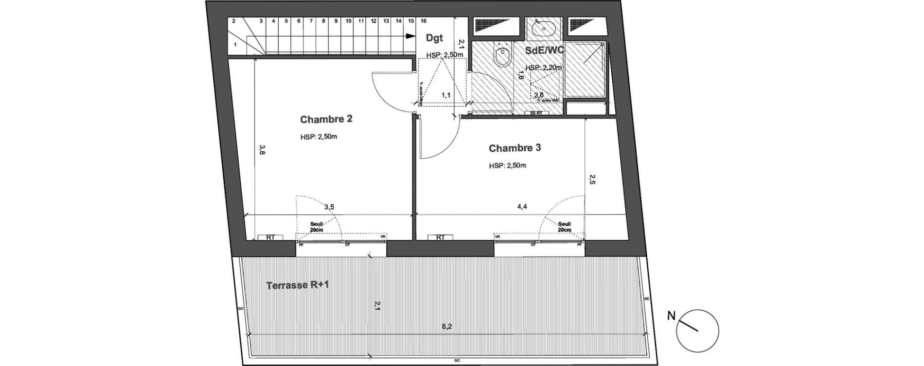 Duplex T4 de 81,67 m2 &agrave; Bordeaux Saint gen&egrave;s