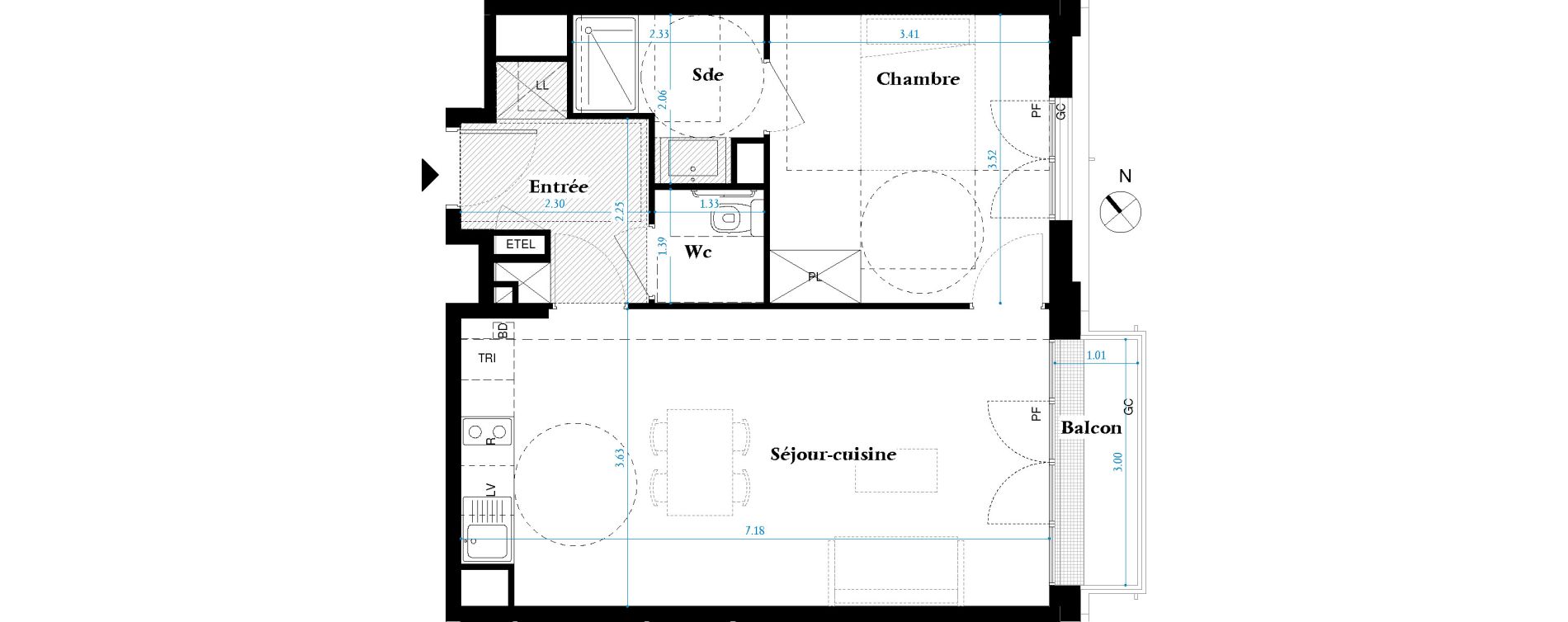 Appartement T2 de 48,22 m2 &agrave; Bordeaux Gare saint jean