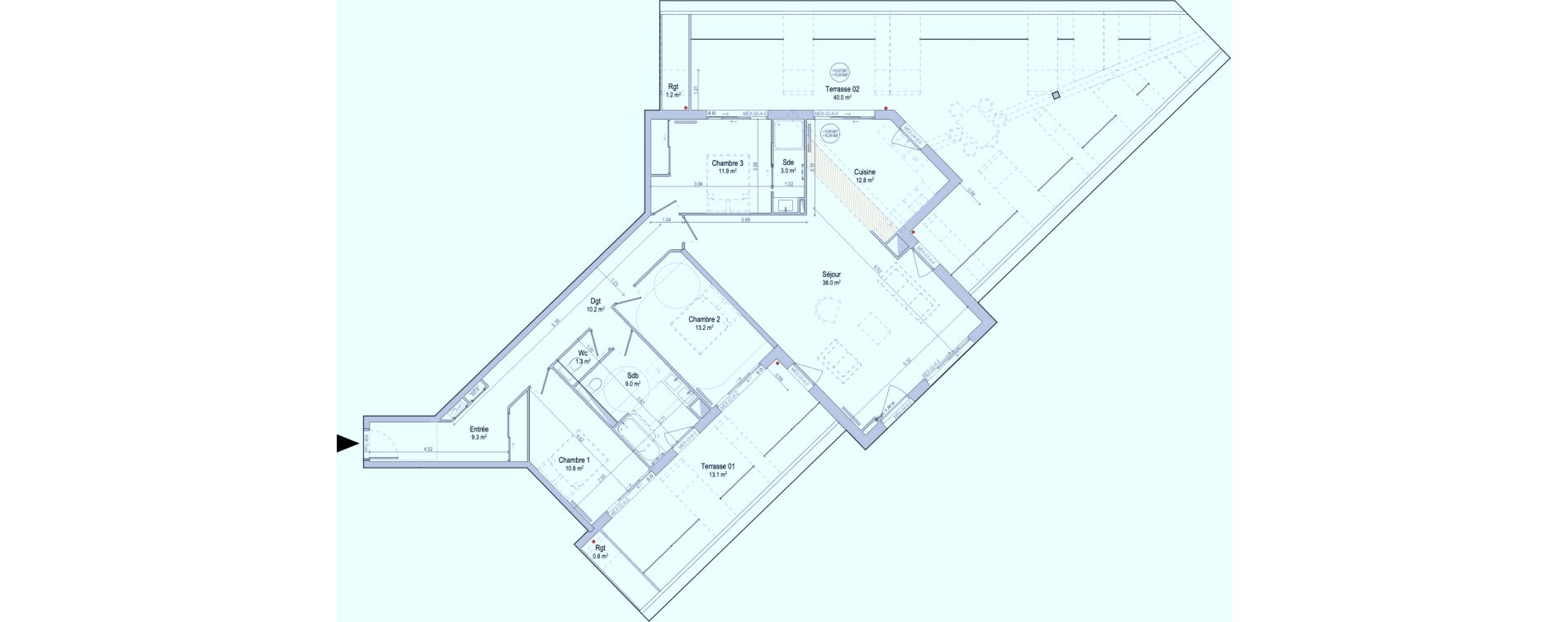 Appartement T4 de 119,50 m2 &agrave; Bordeaux Bastide niel
