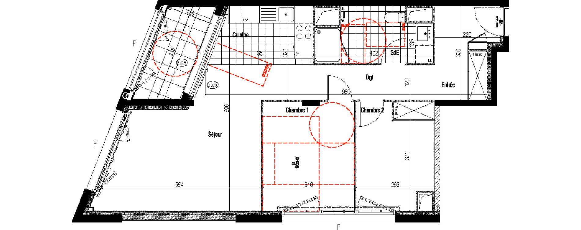 Appartement T3 de 68,10 m2 &agrave; Bordeaux Brazza