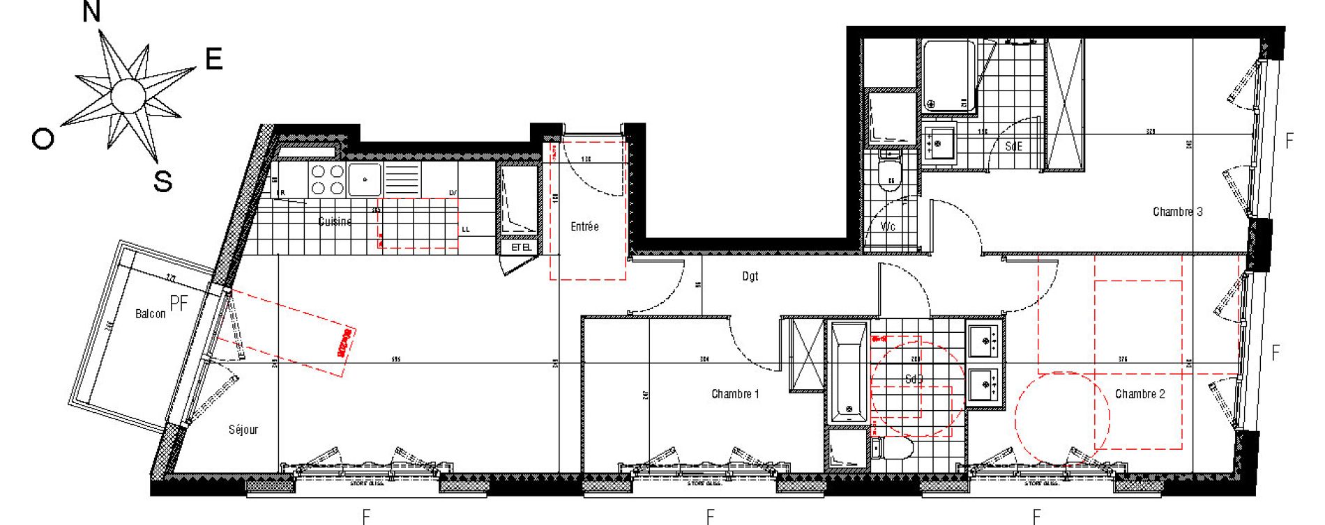 Appartement T4 de 84,10 m2 &agrave; Bordeaux Brazza