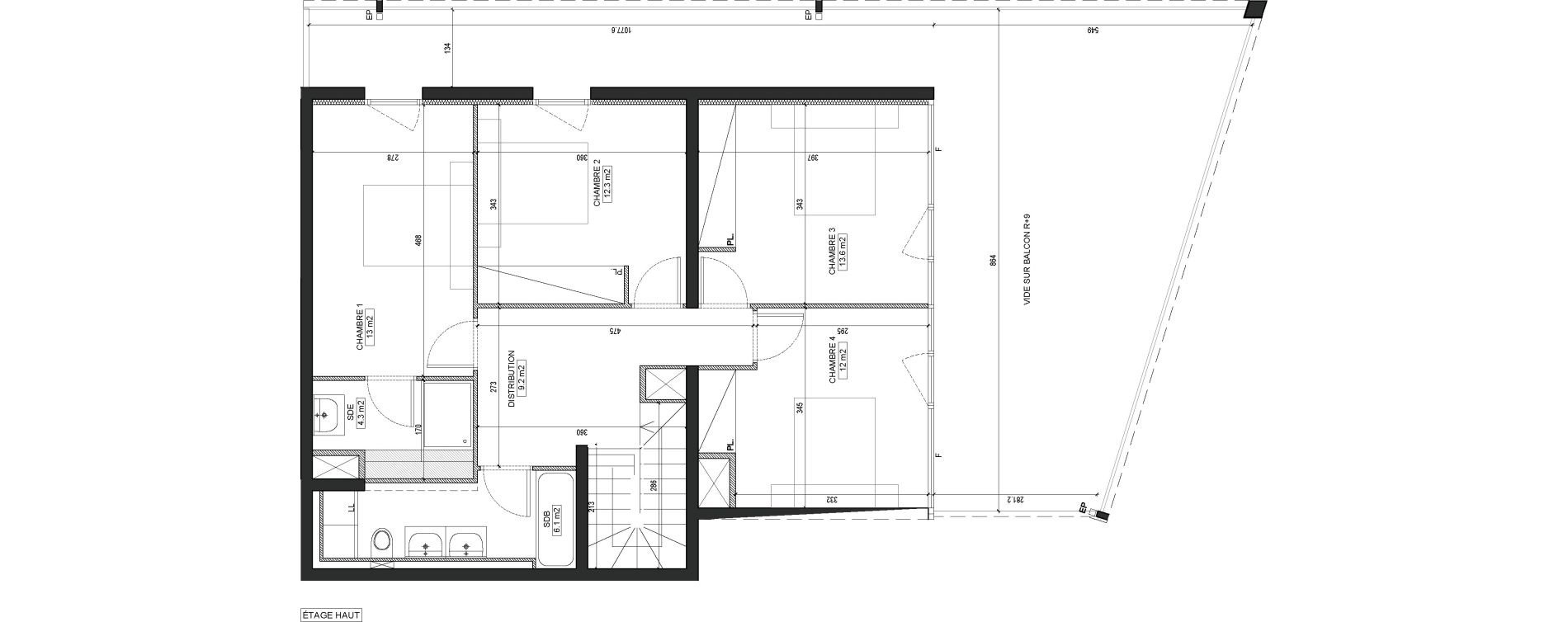 Duplex T5 de 138,20 m2 &agrave; Bordeaux Brazza