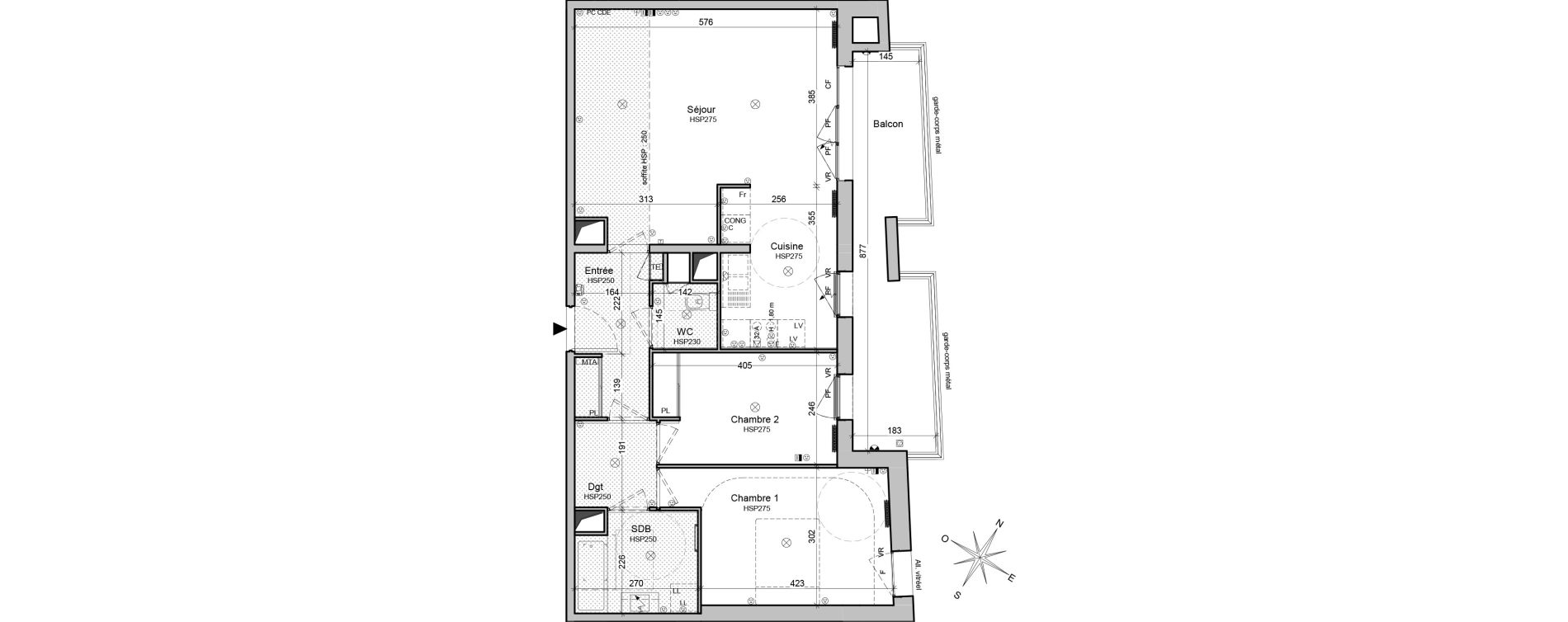 Appartement T3 de 75,60 m2 &agrave; Bordeaux Belv&eacute;d&egrave;re