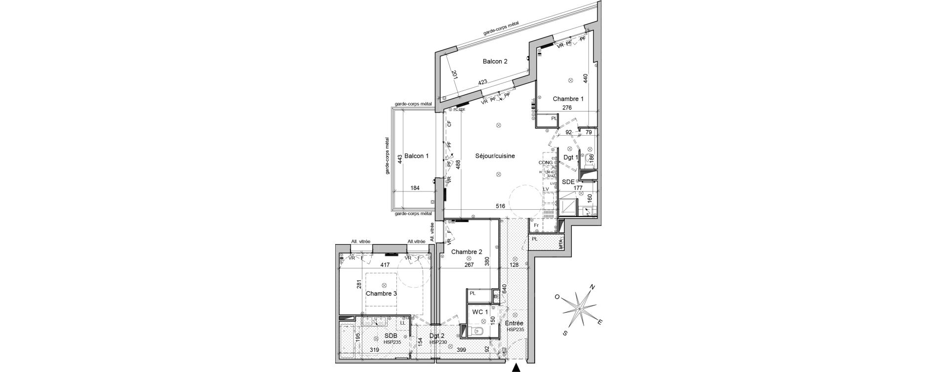 Appartement T4 de 91,30 m2 &agrave; Bordeaux Belv&eacute;d&egrave;re