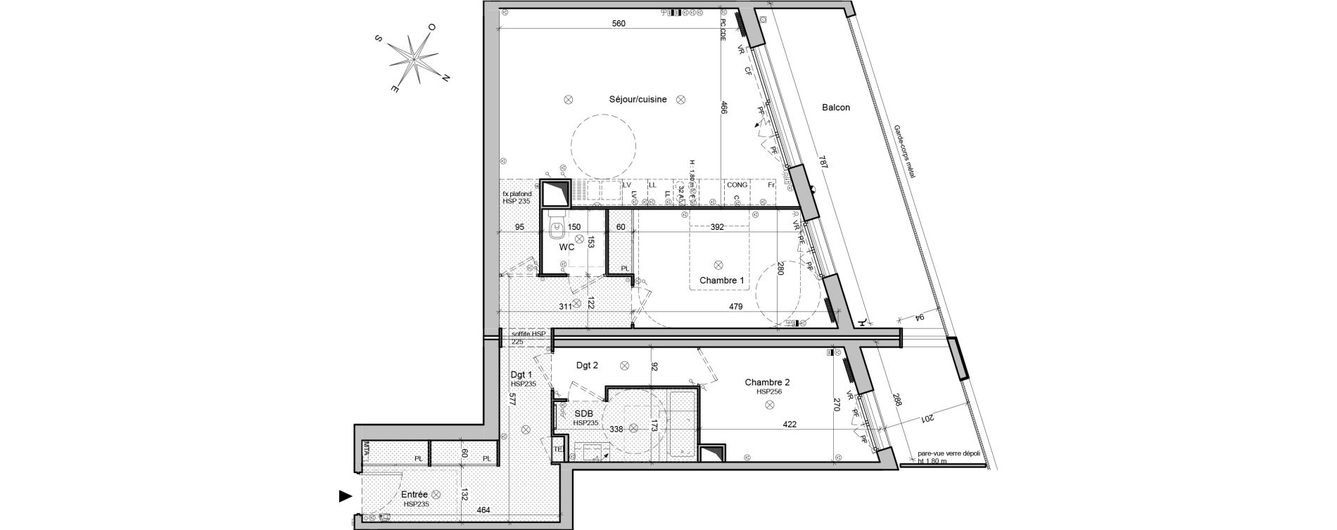 Appartement T3 de 80,40 m2 &agrave; Bordeaux Belv&eacute;d&egrave;re