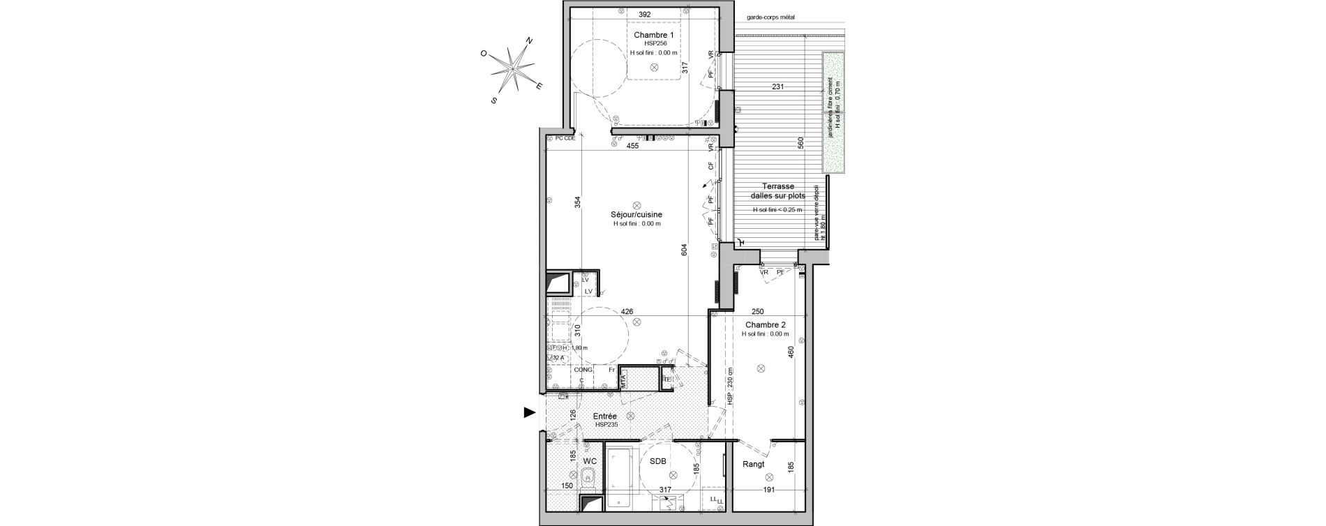 Appartement T3 de 69,50 m2 &agrave; Bordeaux Belv&eacute;d&egrave;re
