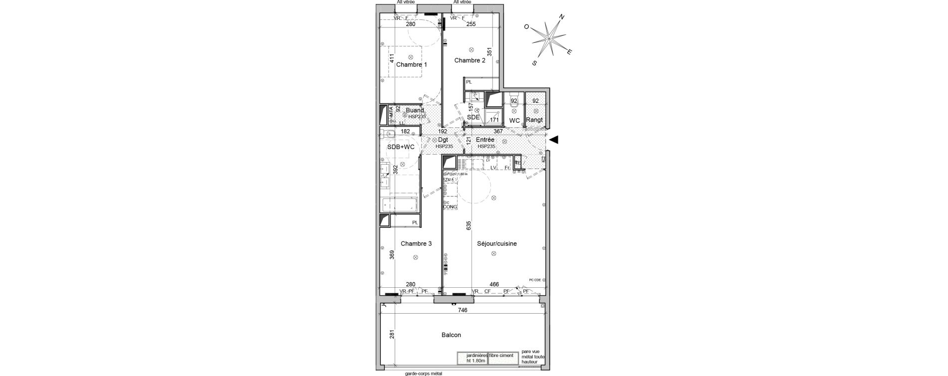 Appartement T4 de 83,70 m2 &agrave; Bordeaux Belv&eacute;d&egrave;re