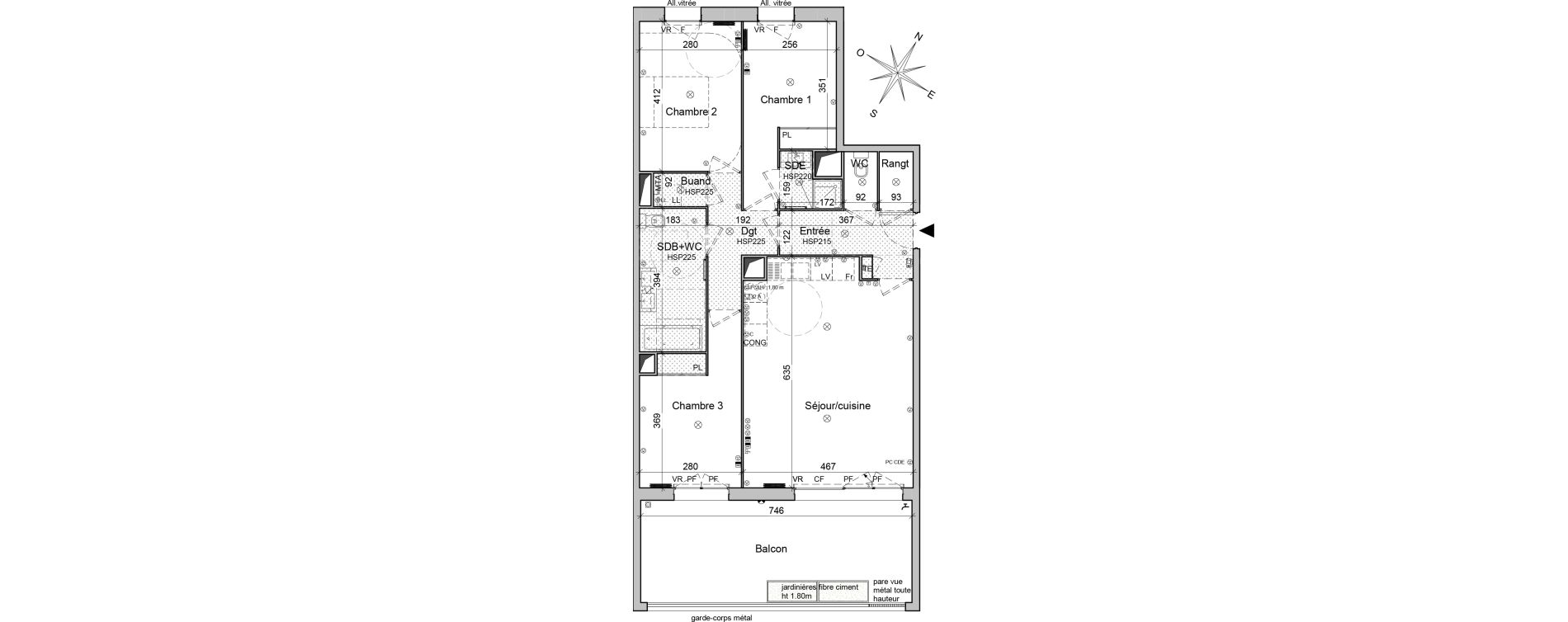 Appartement T4 de 84,10 m2 &agrave; Bordeaux Belv&eacute;d&egrave;re