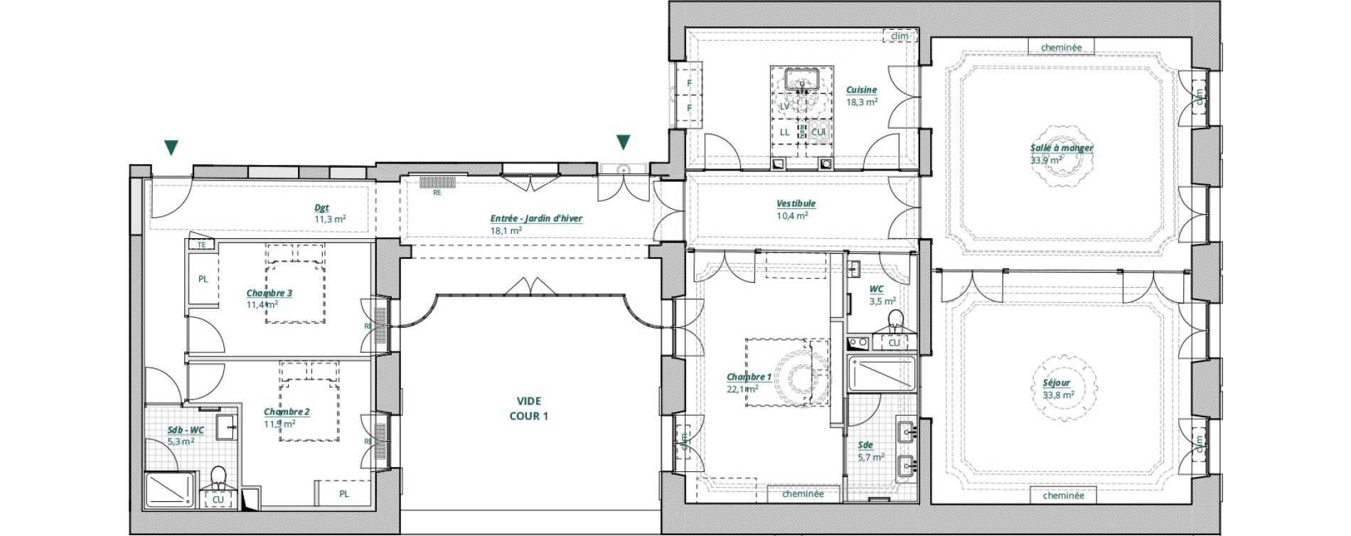 Appartement T5 de 185,30 m2 &agrave; Bordeaux H&ocirc;tel de ville - quinconces