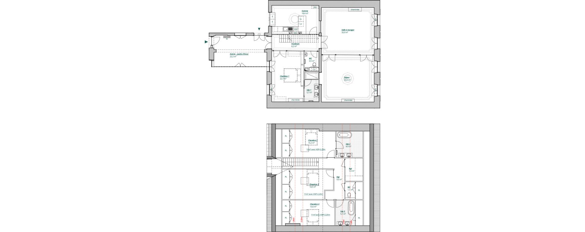Duplex T6 de 212,70 m2 &agrave; Bordeaux H&ocirc;tel de ville - quinconces