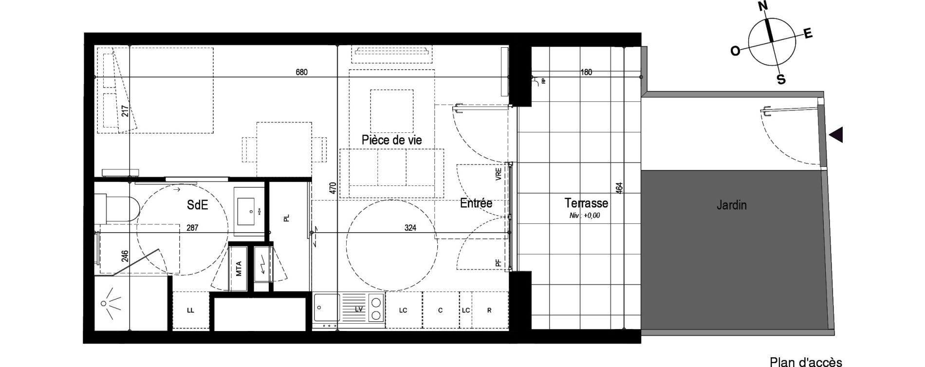 Appartement T1 de 29,92 m2 &agrave; Bordeaux Bastide