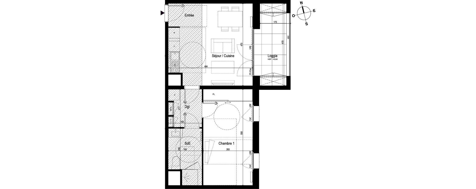 Appartement T2 de 46,99 m2 &agrave; Bordeaux Bastide