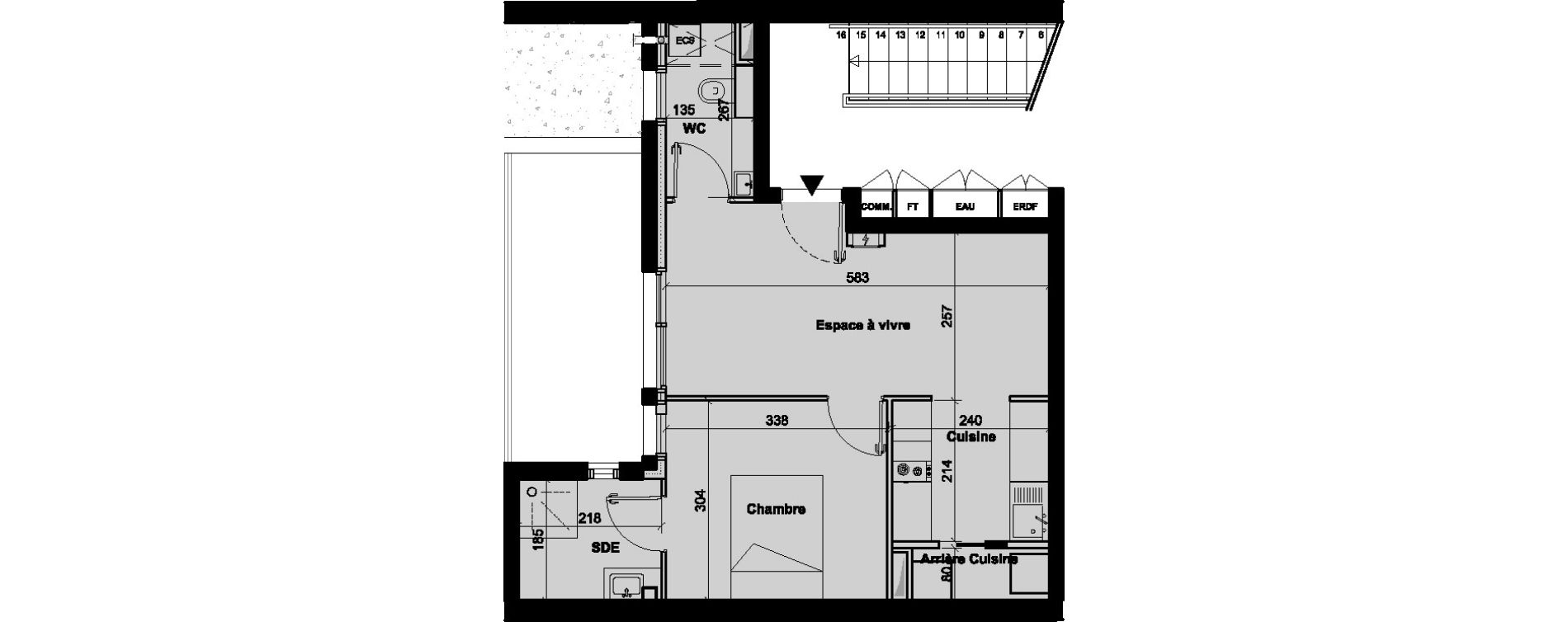 Appartement T2 de 40,29 m2 &agrave; Bordeaux Saint-seurin