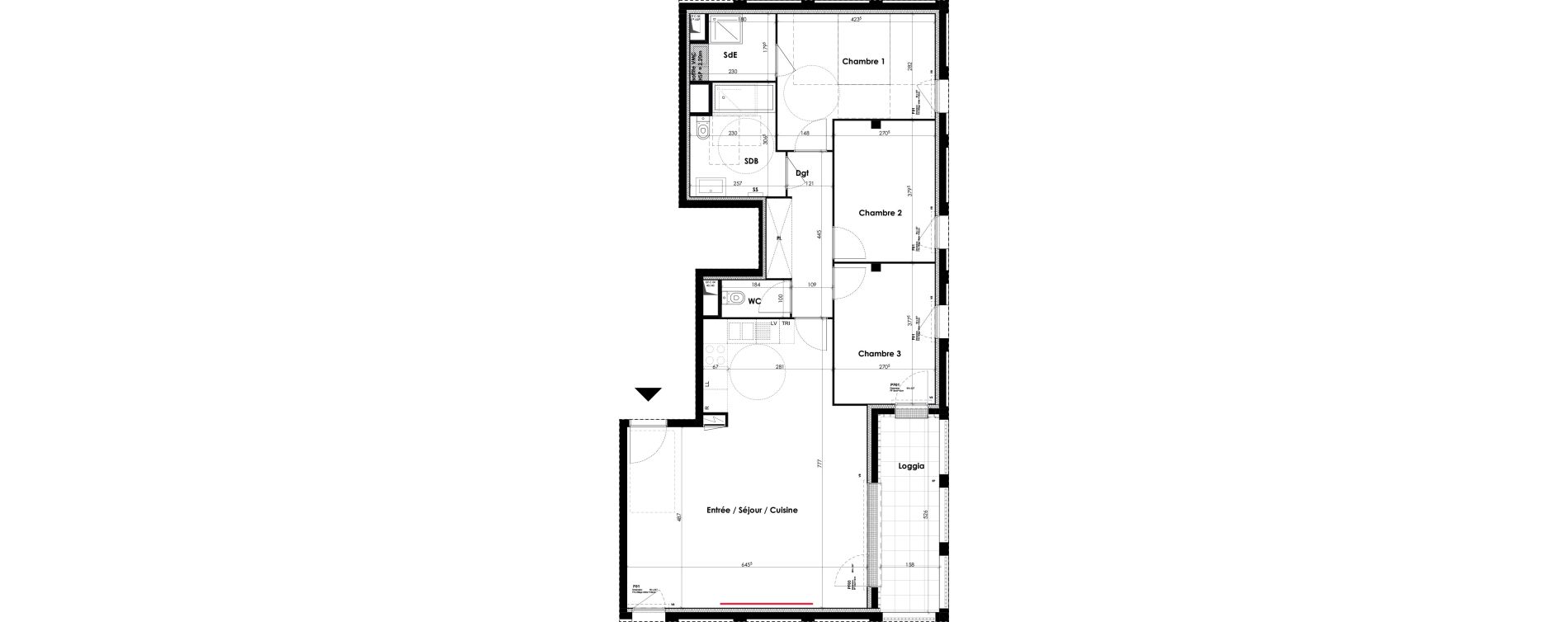 Appartement T4 de 94,12 m2 &agrave; Bordeaux Lac
