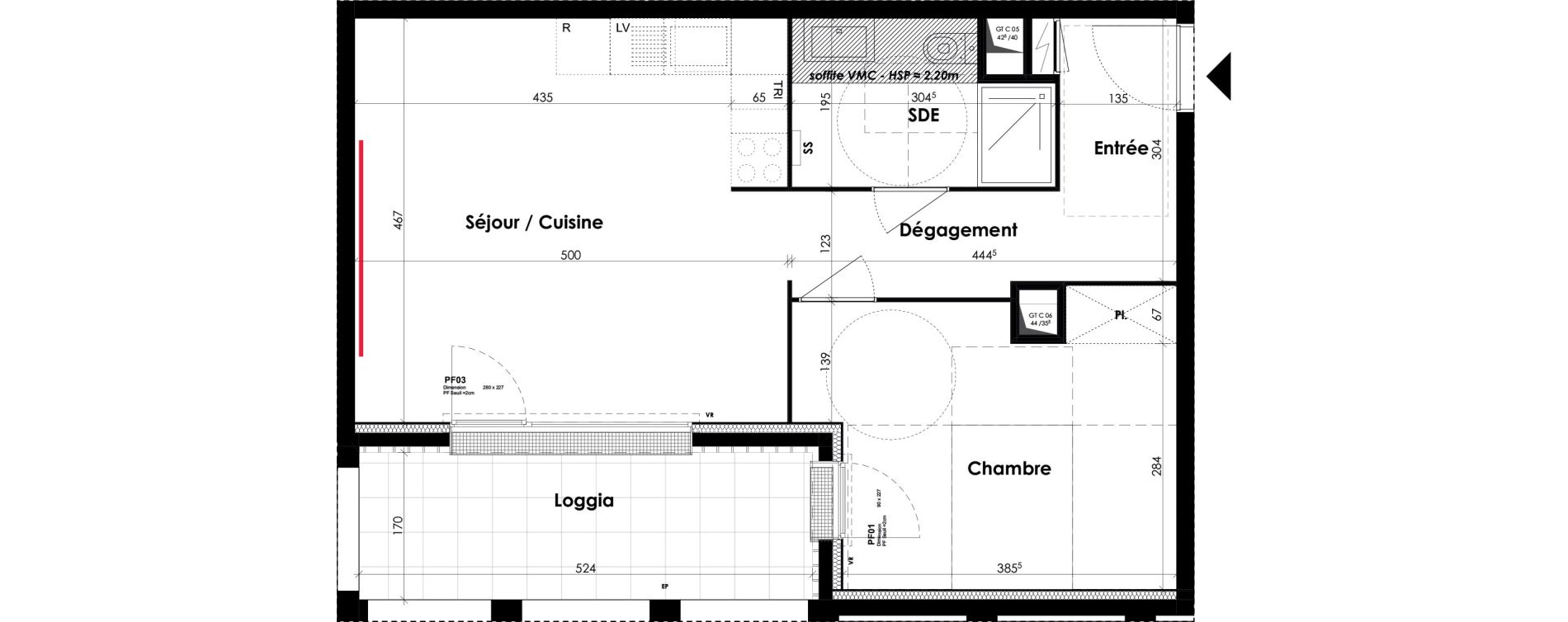 Appartement T2 de 49,90 m2 &agrave; Bordeaux Lac