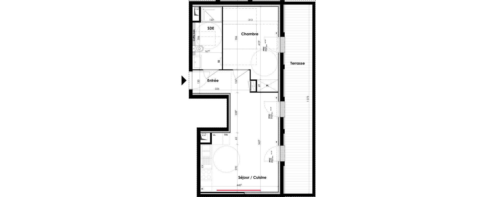 Appartement T2 de 43,01 m2 &agrave; Bordeaux Lac