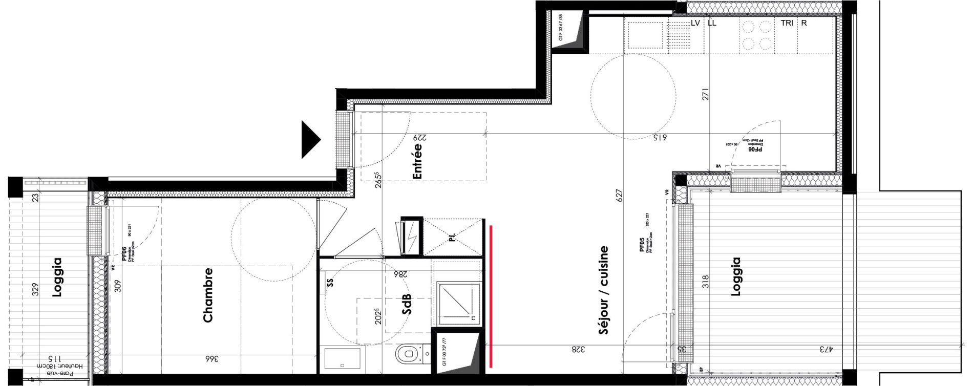 Appartement T2 de 48,84 m2 &agrave; Bordeaux Lac