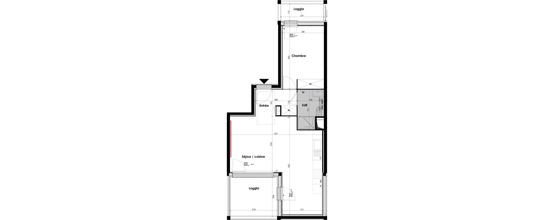 Appartement T2 de 50,69 m2 &agrave; Bordeaux Lac