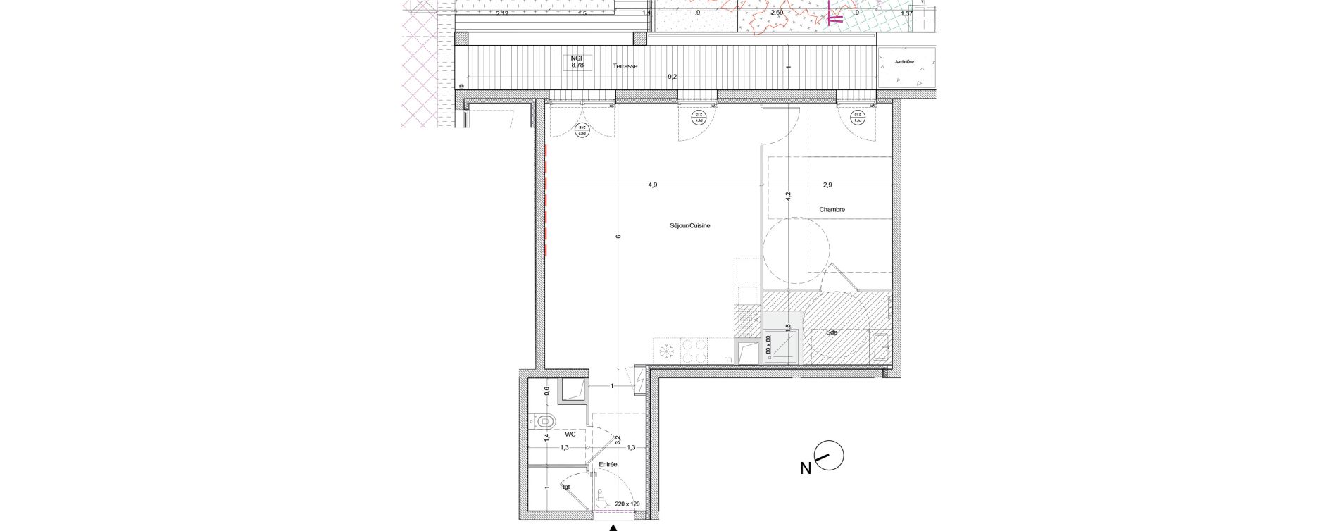 Appartement T2 de 53,00 m2 &agrave; Bordeaux Lac