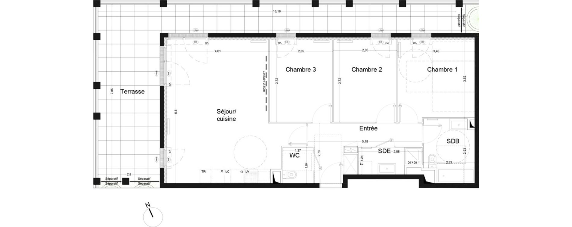 Appartement T4 de 86,03 m2 &agrave; Bordeaux Lac