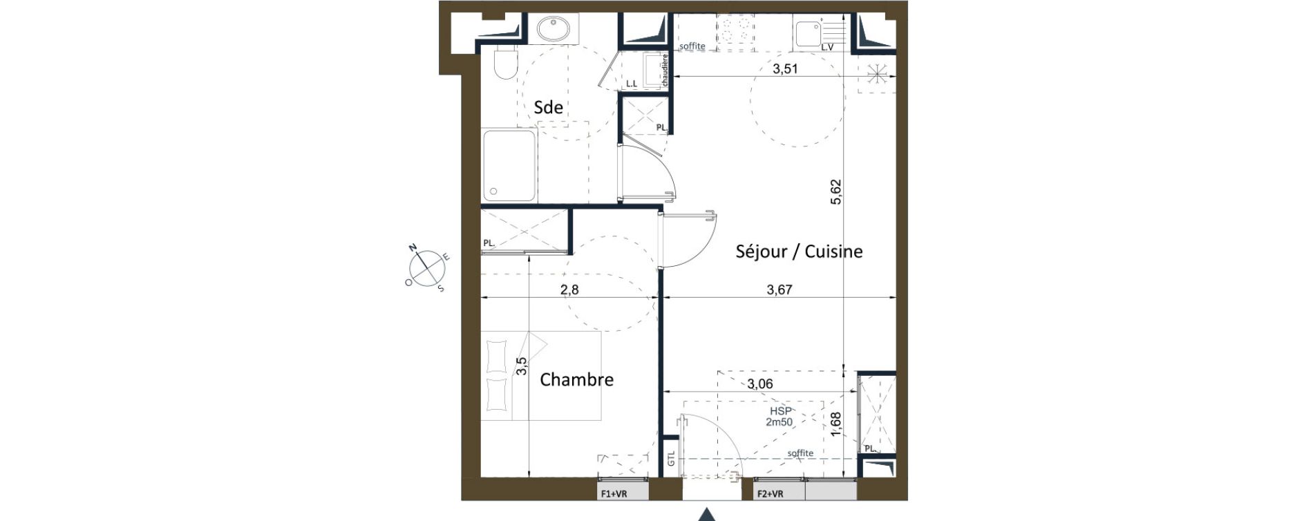 Appartement T2 de 45,20 m2 &agrave; Bordeaux Saint-seurin