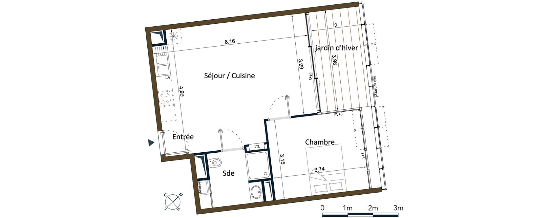 Appartement T2 de 45,20 m2 &agrave; Bordeaux Saint-seurin