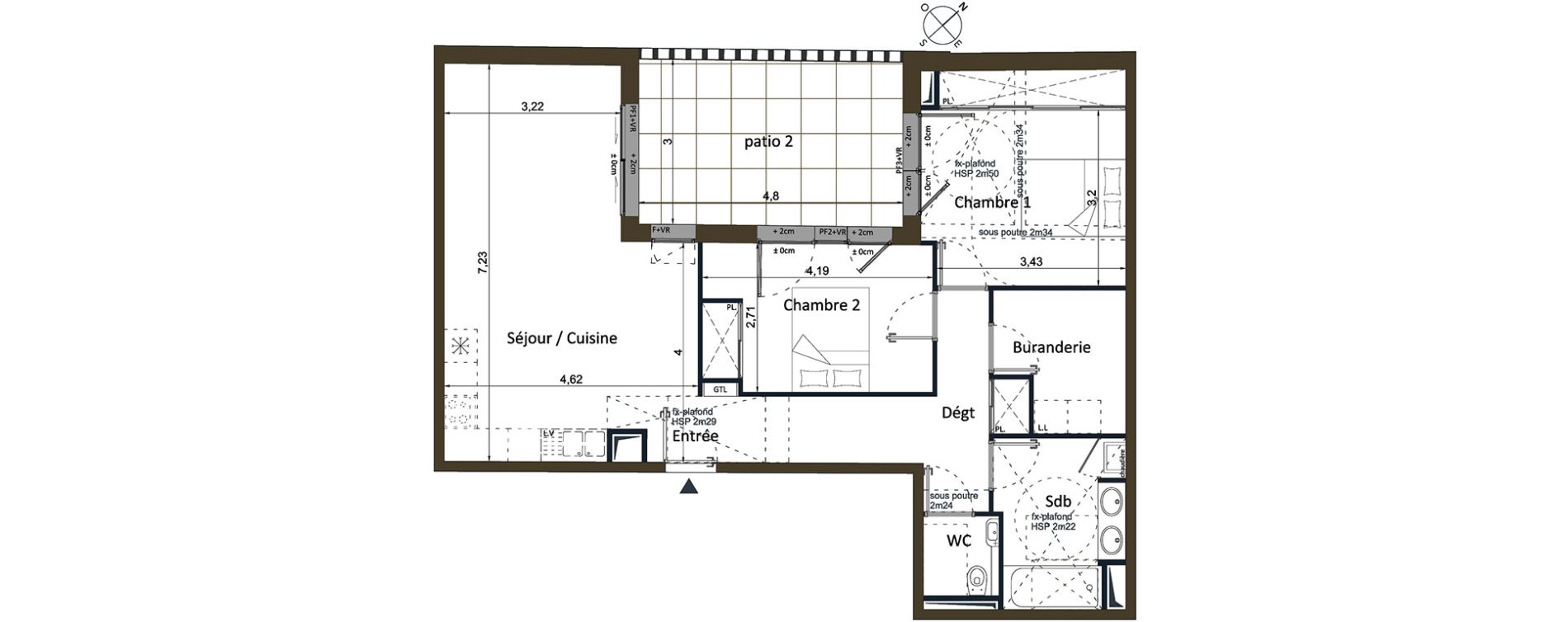 Appartement T3 de 77,90 m2 &agrave; Bordeaux Saint-seurin