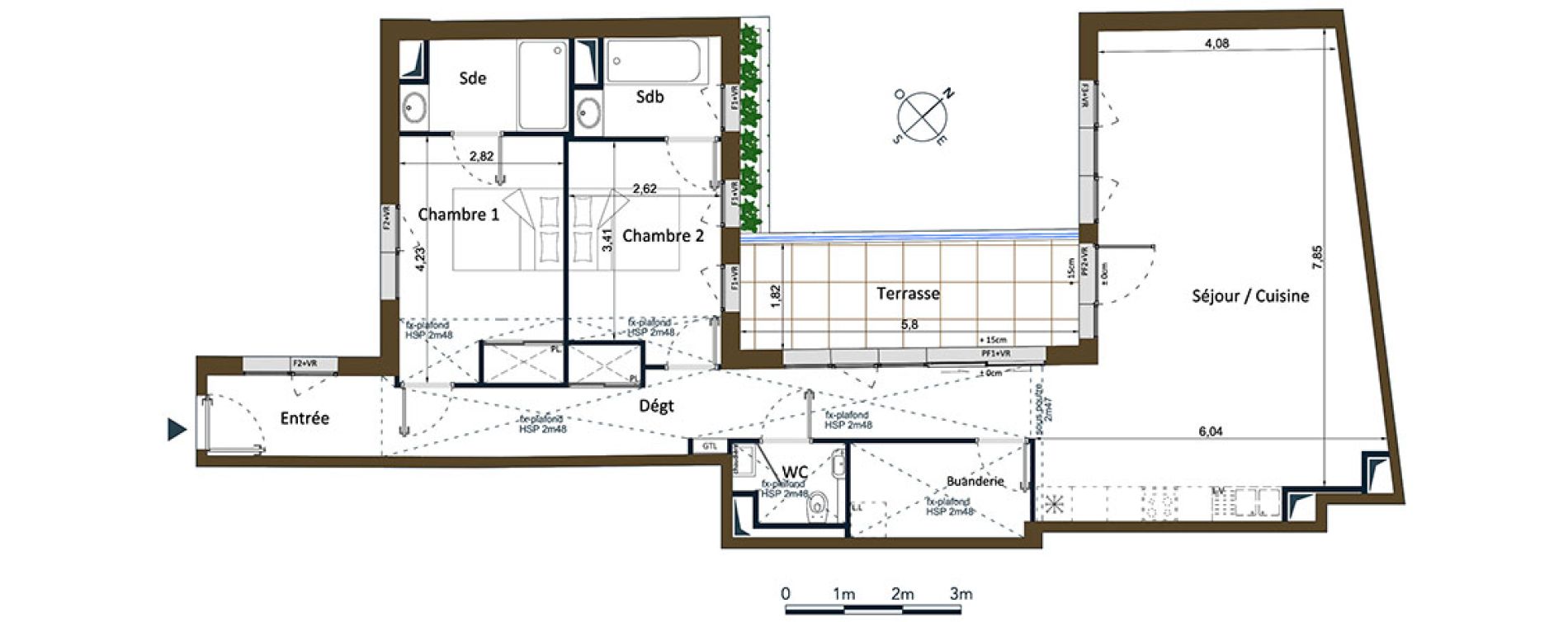 Appartement T3 de 95,90 m2 &agrave; Bordeaux Saint-seurin