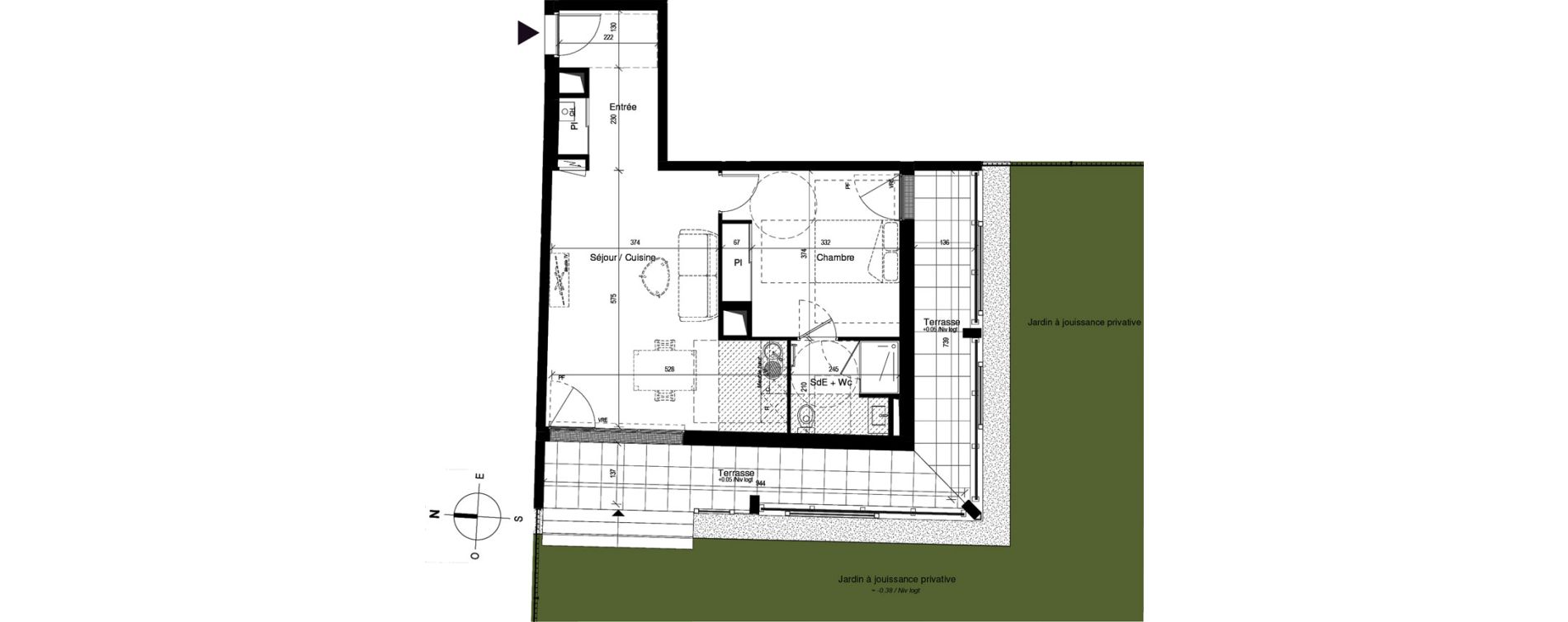 Appartement T2 de 51,92 m2 &agrave; Bordeaux Chartrons