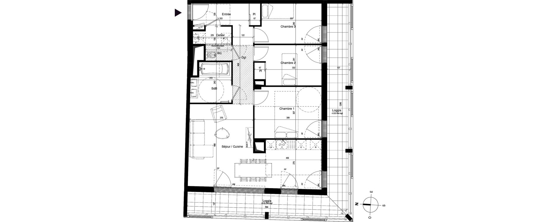 Appartement T4 de 80,62 m2 &agrave; Bordeaux Chartrons