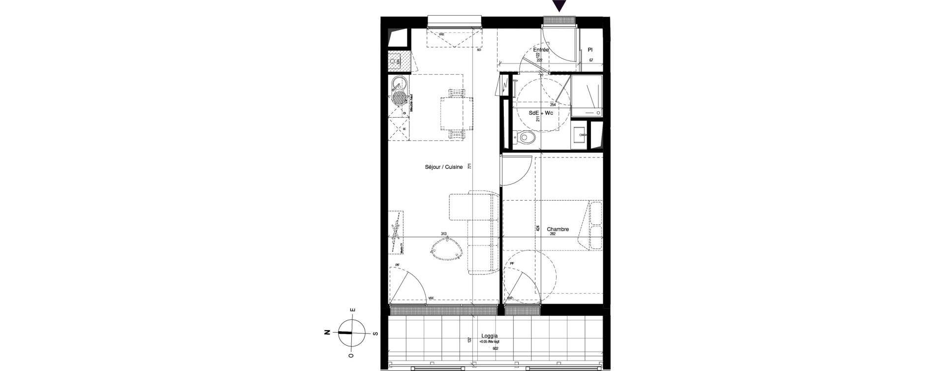 Appartement T2 de 44,08 m2 &agrave; Bordeaux Chartrons