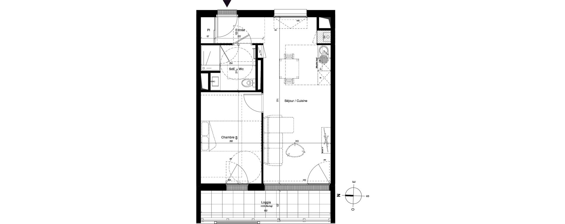 Appartement T2 de 44,09 m2 &agrave; Bordeaux Chartrons