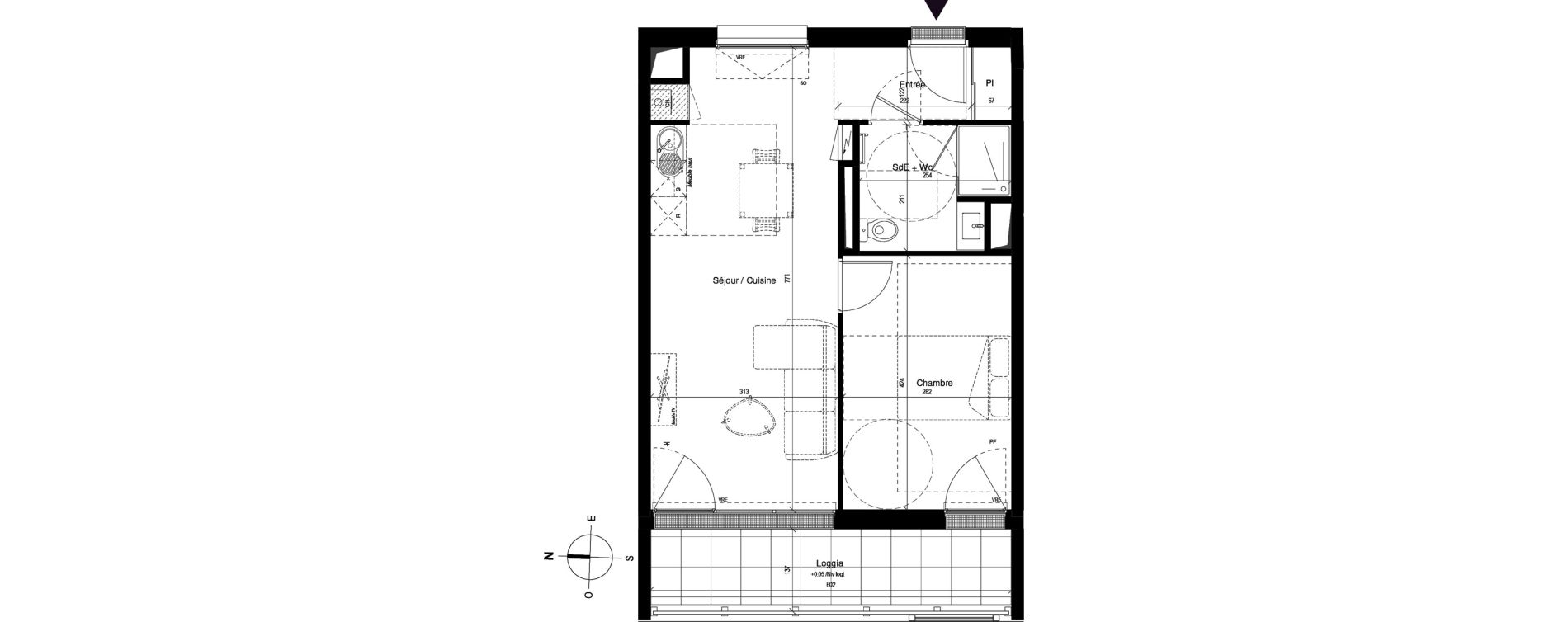Appartement T2 de 44,08 m2 &agrave; Bordeaux Chartrons