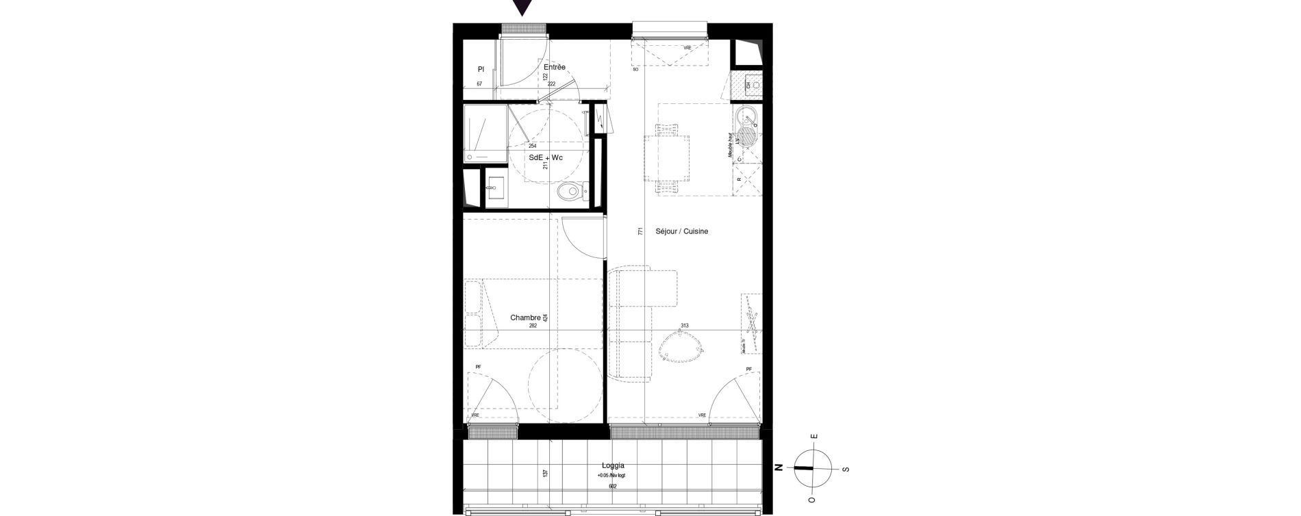 Appartement T2 de 44,09 m2 &agrave; Bordeaux Chartrons