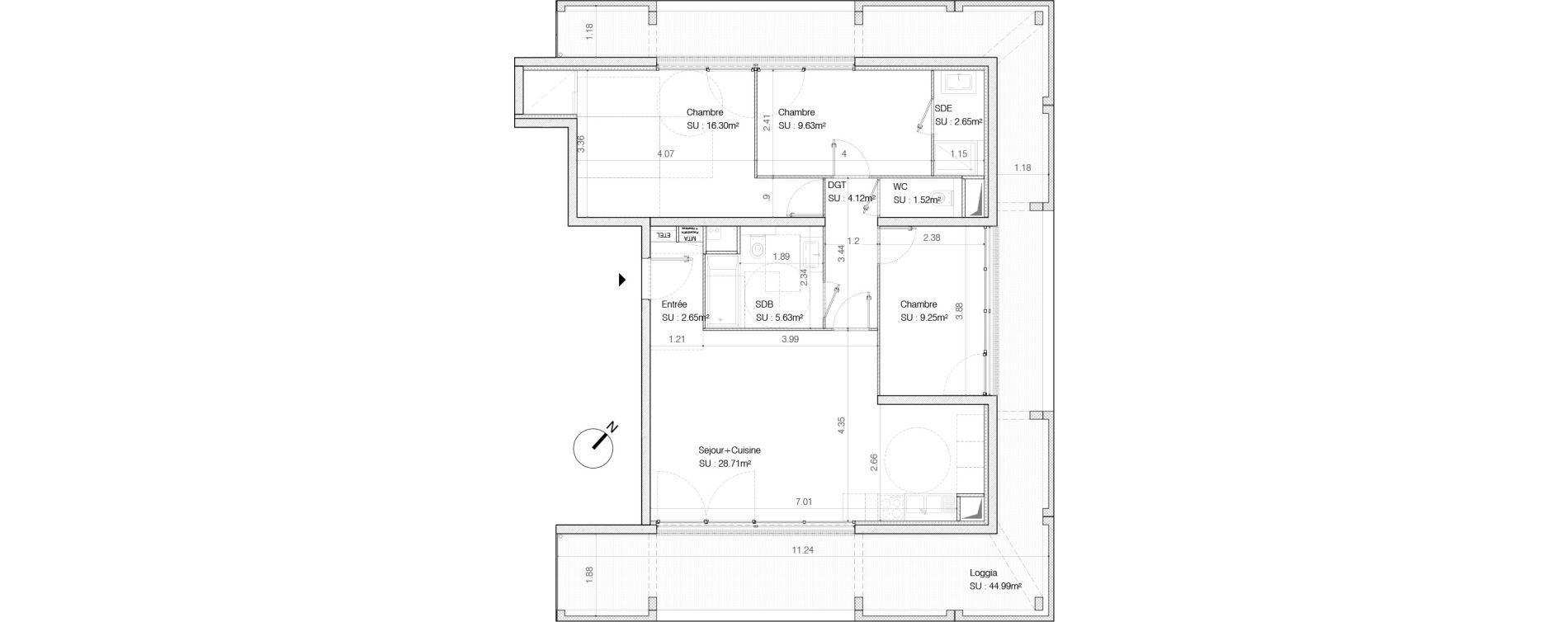 Appartement T4 de 80,46 m2 &agrave; Bordeaux Saint-germain